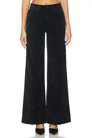 Good American Velvet Good Waist Palazzo Pants in Black001 from Revolve.com | Revolve Clothing (Global)