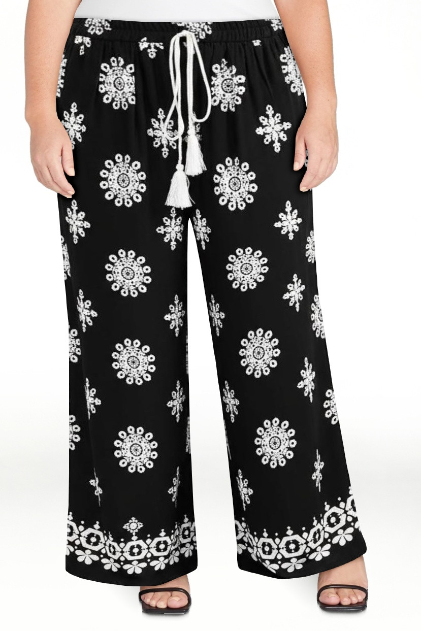 PRETTYGARDEN Women's Wide Leg Palazzo Pants Summer Boho Floral Trousers Spring Flowy Beach Vacati... | Walmart (US)