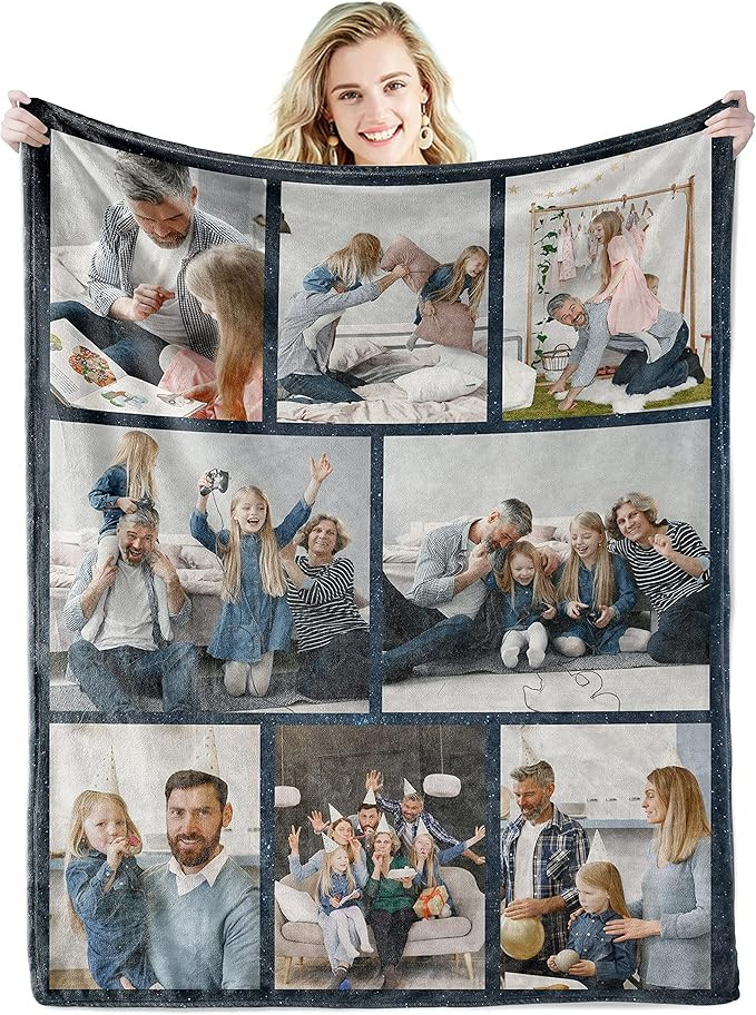 Youltar Custom Blanket with Text Picture Collage Customized Throw Blankets, Birthday Anniversary ... | Amazon (US)