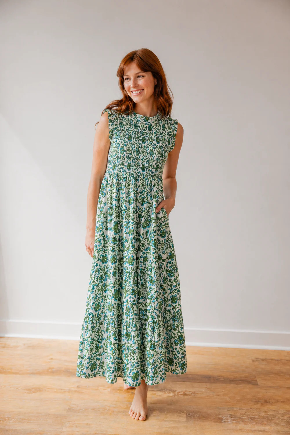 CLARA Smocked Dress | Pearls & Camo