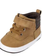 Baby Boys Faux Leather Hi Top Sneakers | The Children's Place CA - TAN | The Children's Place
