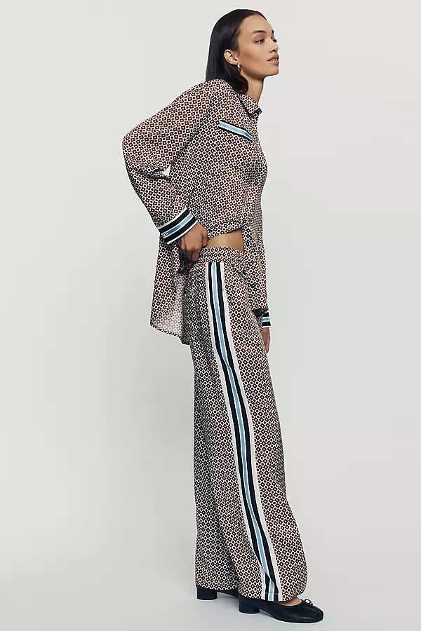 Brooklin Tie-Front Printed Pull-On Pants by Maeve | Anthropologie (US)
