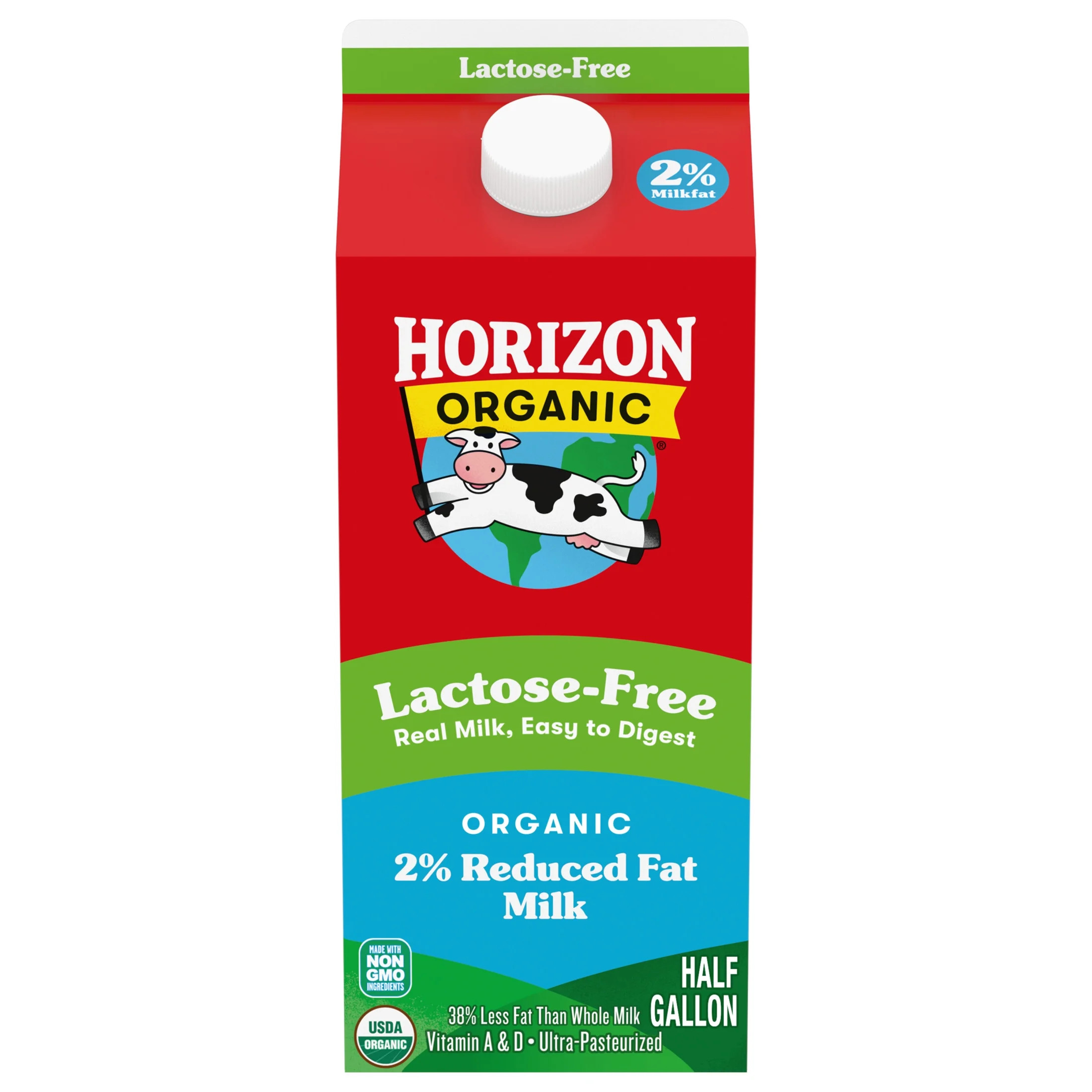 Horizon Organic Lactose Free Milk, 2% Reduced Fat, 64 fl oz Carton | Walmart (US)