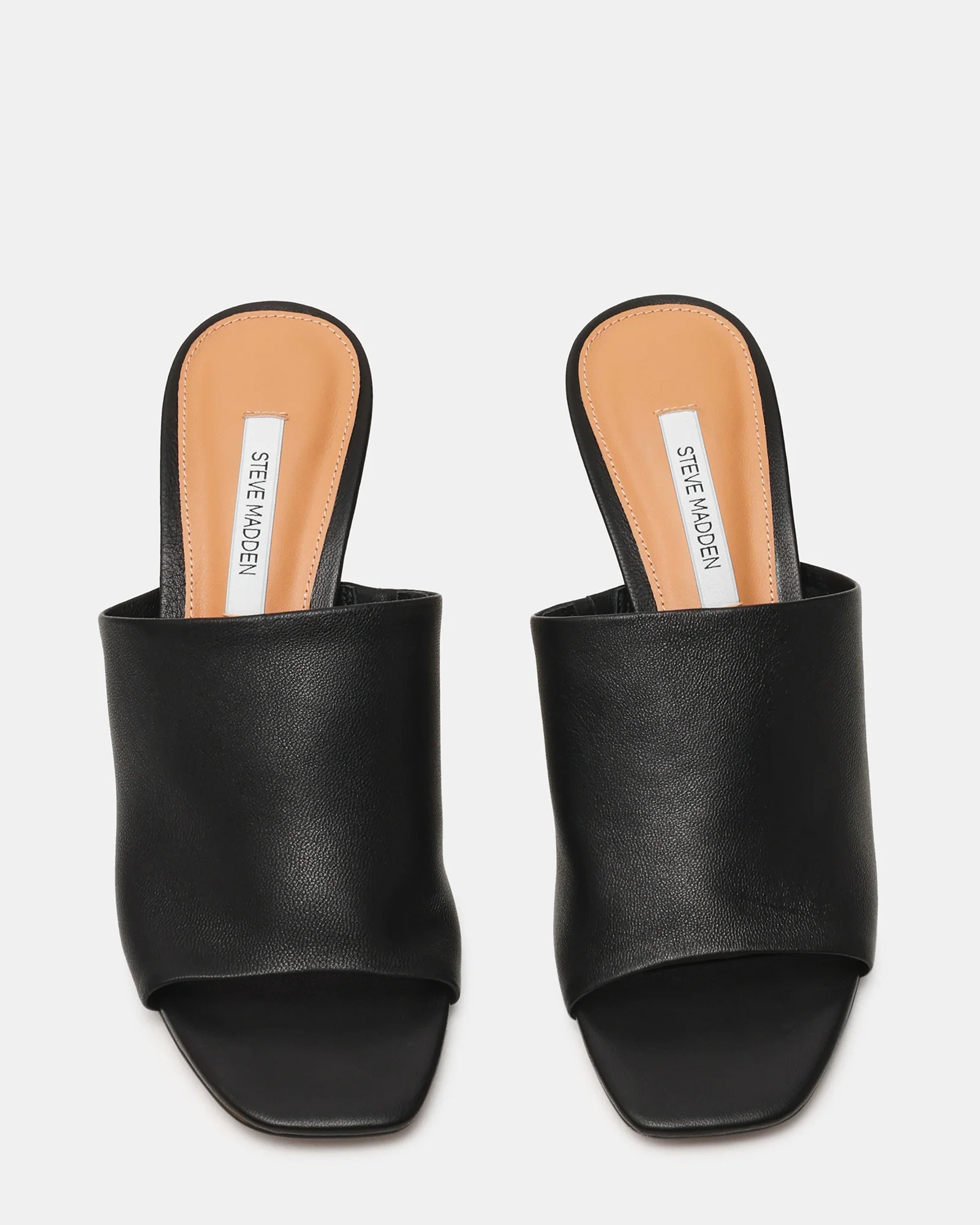 CIERA Black Leather Square-Toe Mule Women's Kitten Heel | Steve Madden (US)