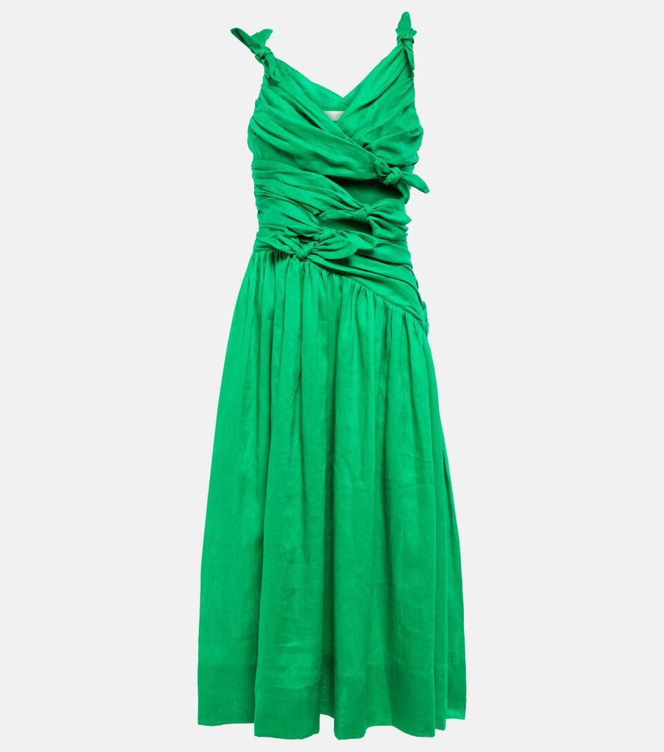 Tiggy ruched linen midi dress | Mytheresa (US/CA)