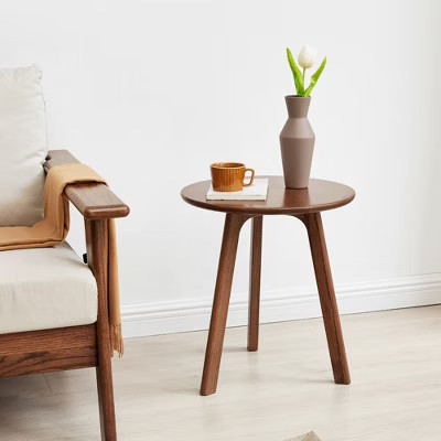 Round End Table- Small End Table Side Table Coffee Table Bedside Table for Living Room Bedroom & Balcony, 100% Natural Solid Oak Wood Easy to Assemble | Target