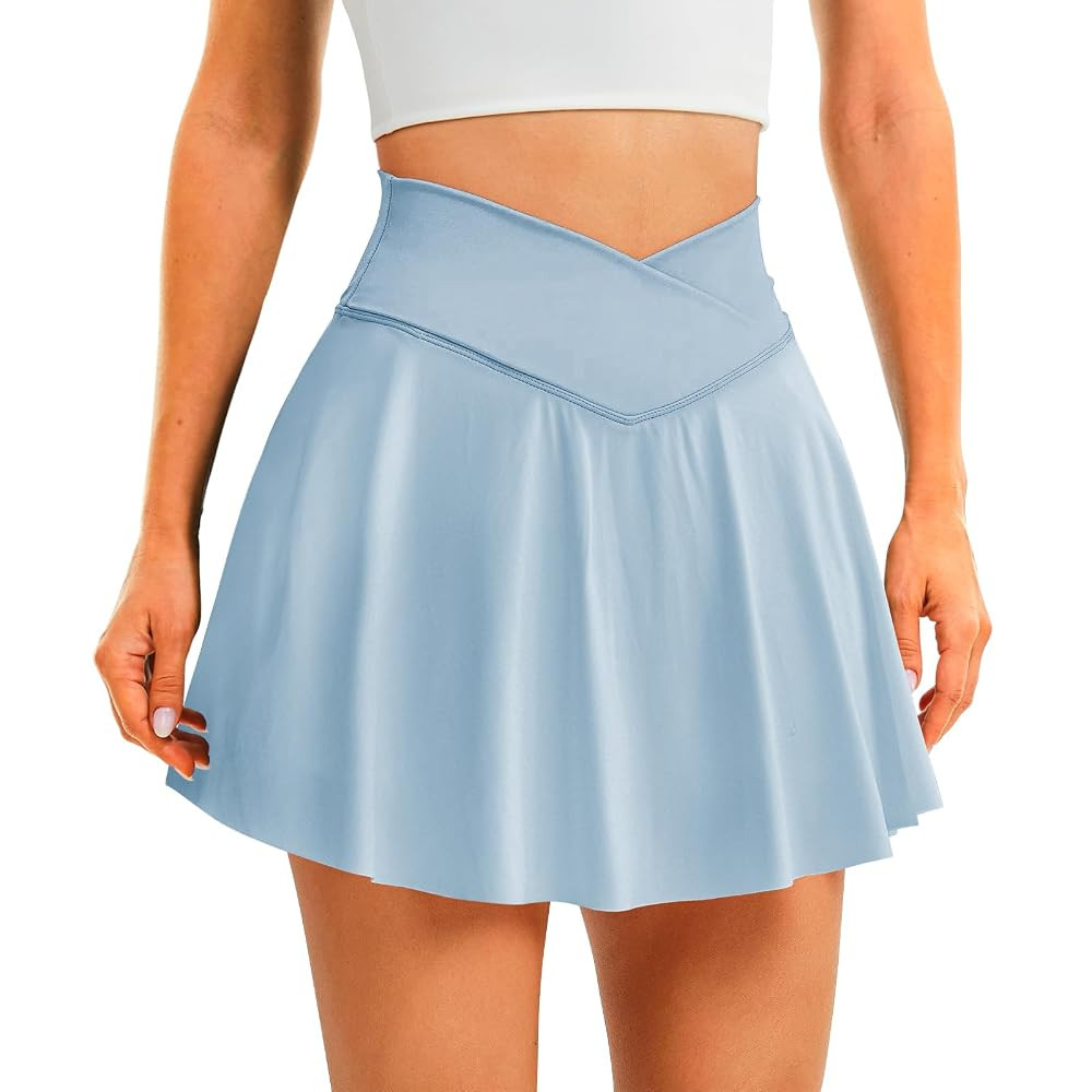 Womens Tennis Skirt with Pockets Shorts Crossover High Waisted Athletic Skorts Skirts for Golf Ru... | Amazon (US)