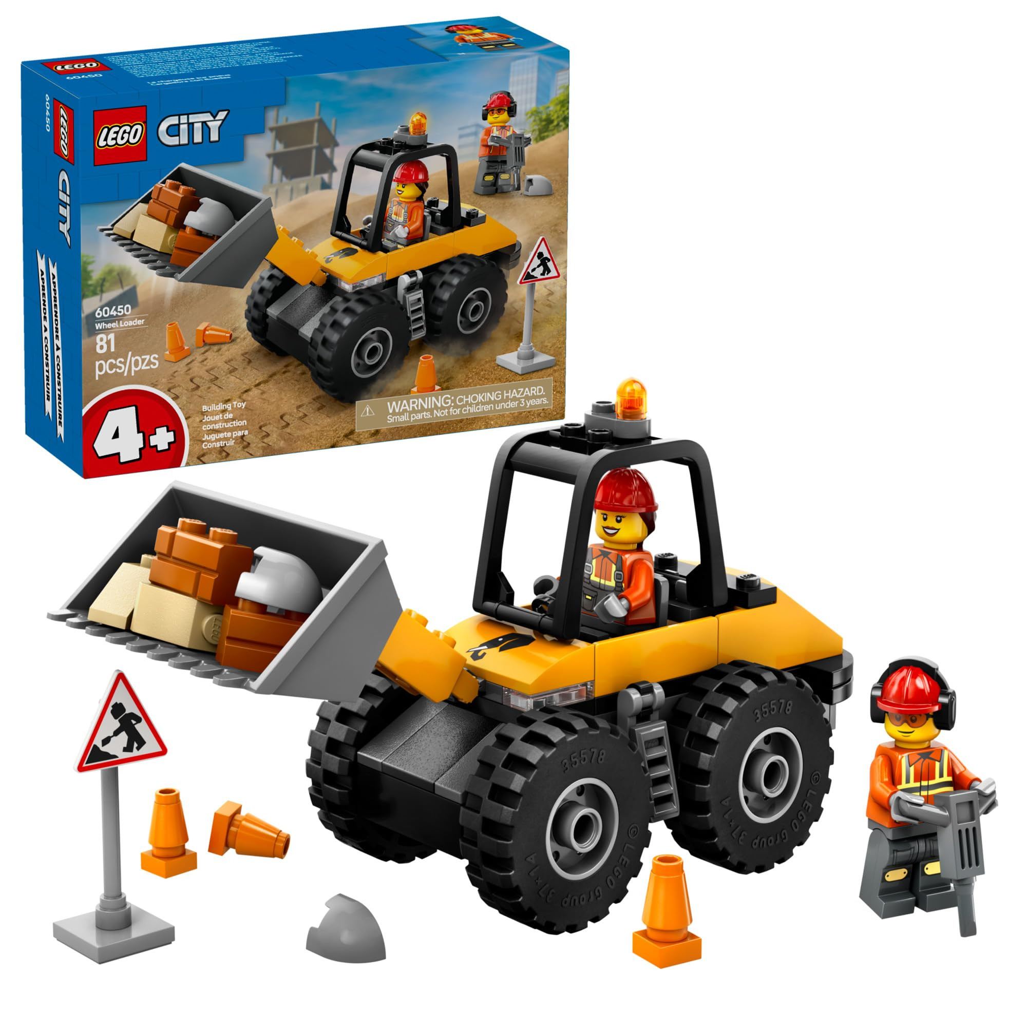 LEGO City Yellow Construction Wheel Loader Building Sensory Toy - Construction Vehicle Toy for To... | Amazon (US)