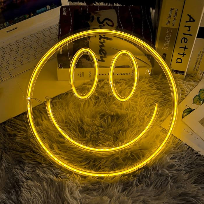 Smile Neon Signs Decorative Bright Night Light for Wall Decor 16''x 7'' Size LED Light Neon Sign ... | Amazon (US)