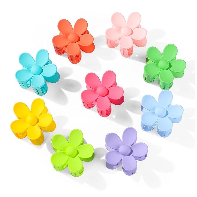 Flower Hair Clip, Etercycle 9 PCS Hair Claw Clips for Women, Big Cute Hair Clips Flower Hair Acce... | Amazon (US)