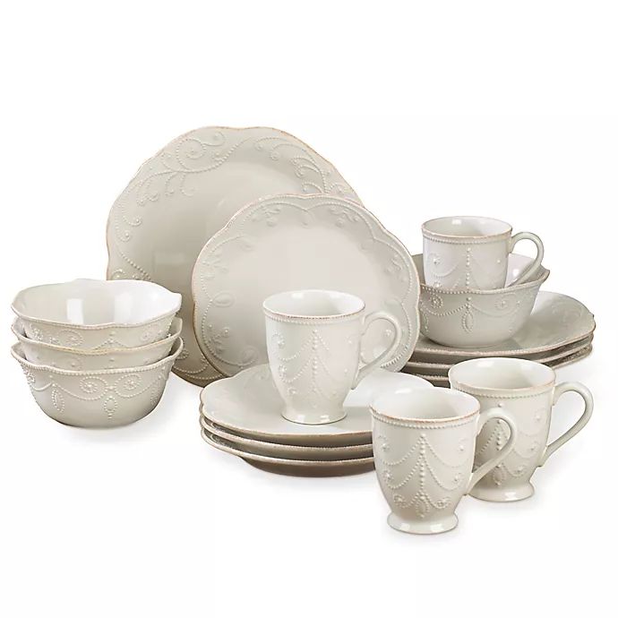 Lenox® French Perle 16-Piece Dinnerware Set in White | Bed Bath & Beyond | Bed Bath & Beyond