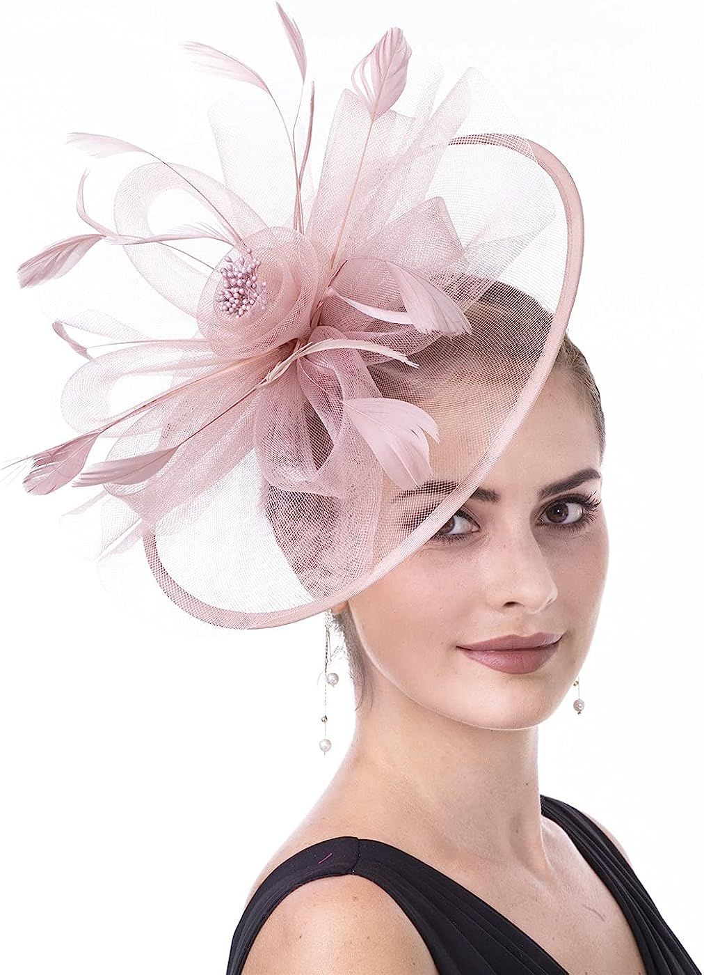 Women's Organza Church Kentucky Derby British Fascinator Bridal Tea Party Wedding Hat Summer | Amazon (US)