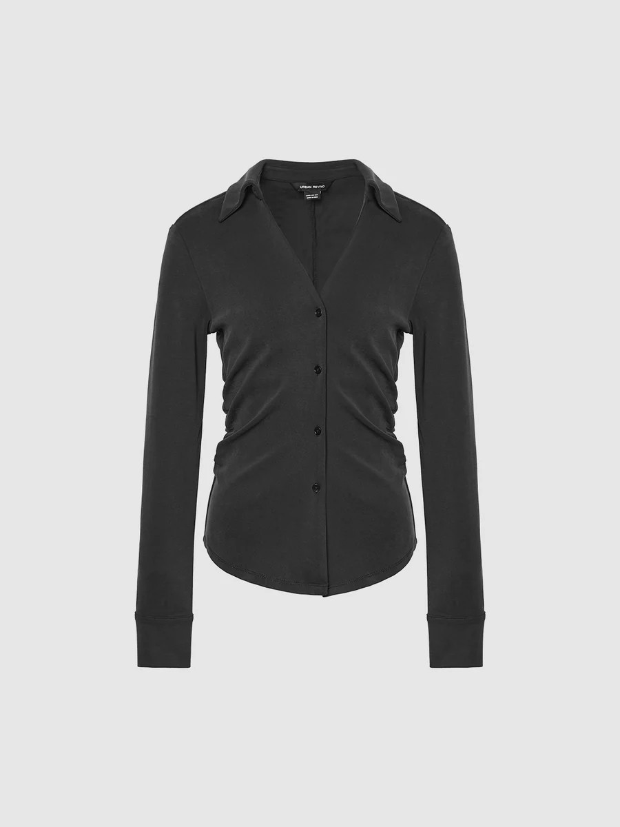 V-Neck Skinny Shirt | Urban Revivo