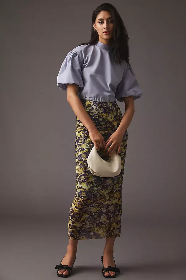 By Anthropologie Cropped Bubble-Sleeve Blouse | Anthropologie (US)