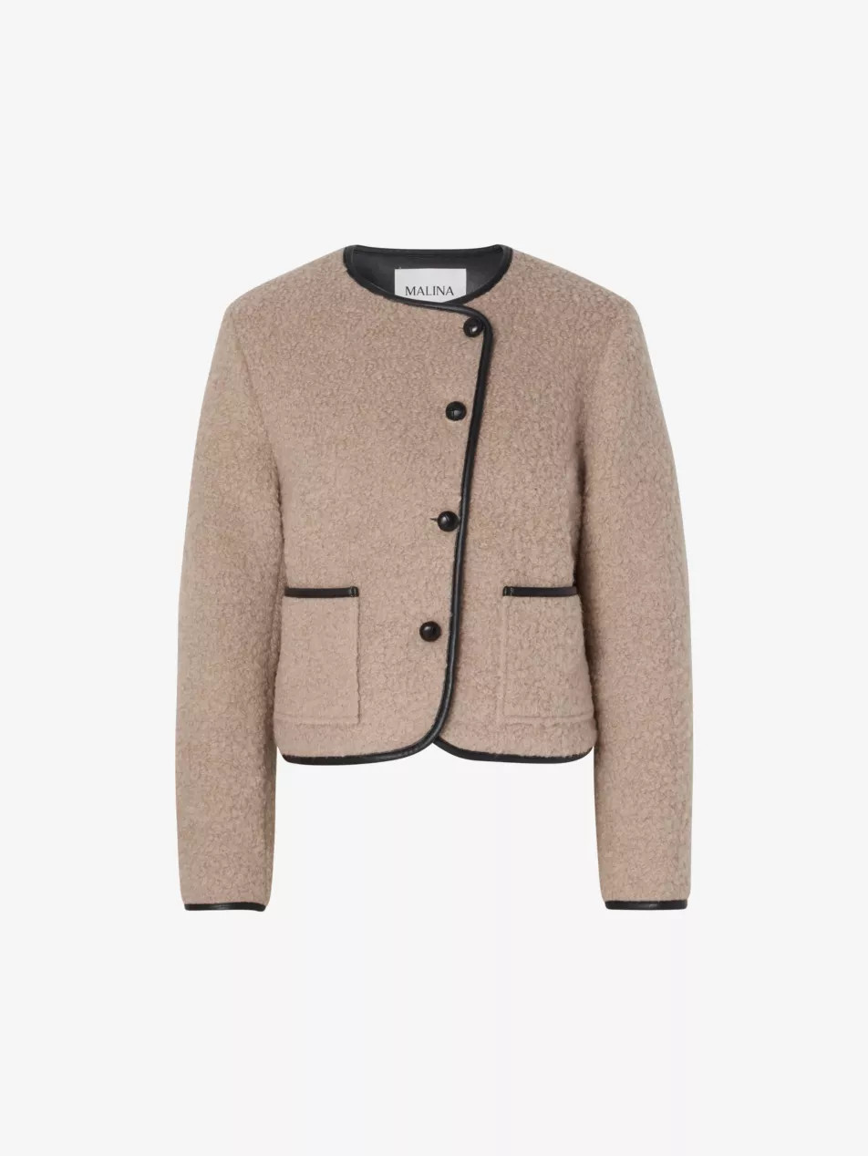 Nylah round-neck wool-blend jacket | Selfridges