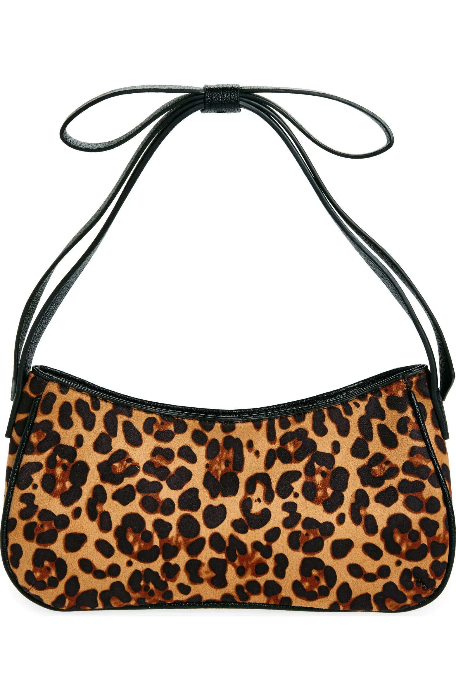 Mali + Lili Marissa Bow Leopard Recycled Vegan Leather Shoulder Bag | Nordstrom | Nordstrom