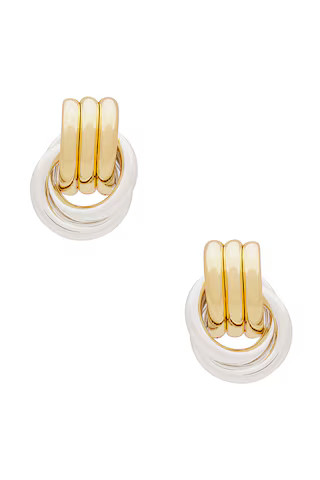Heaven Mayhem Baby Knot Mixed Earrings in Gold & Silver from Revolve.com | Revolve Clothing (Global)