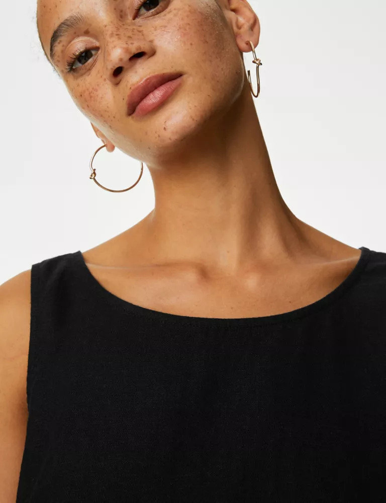 Linen Rich Knee Length Shift Dress | Marks & Spencer (UK)