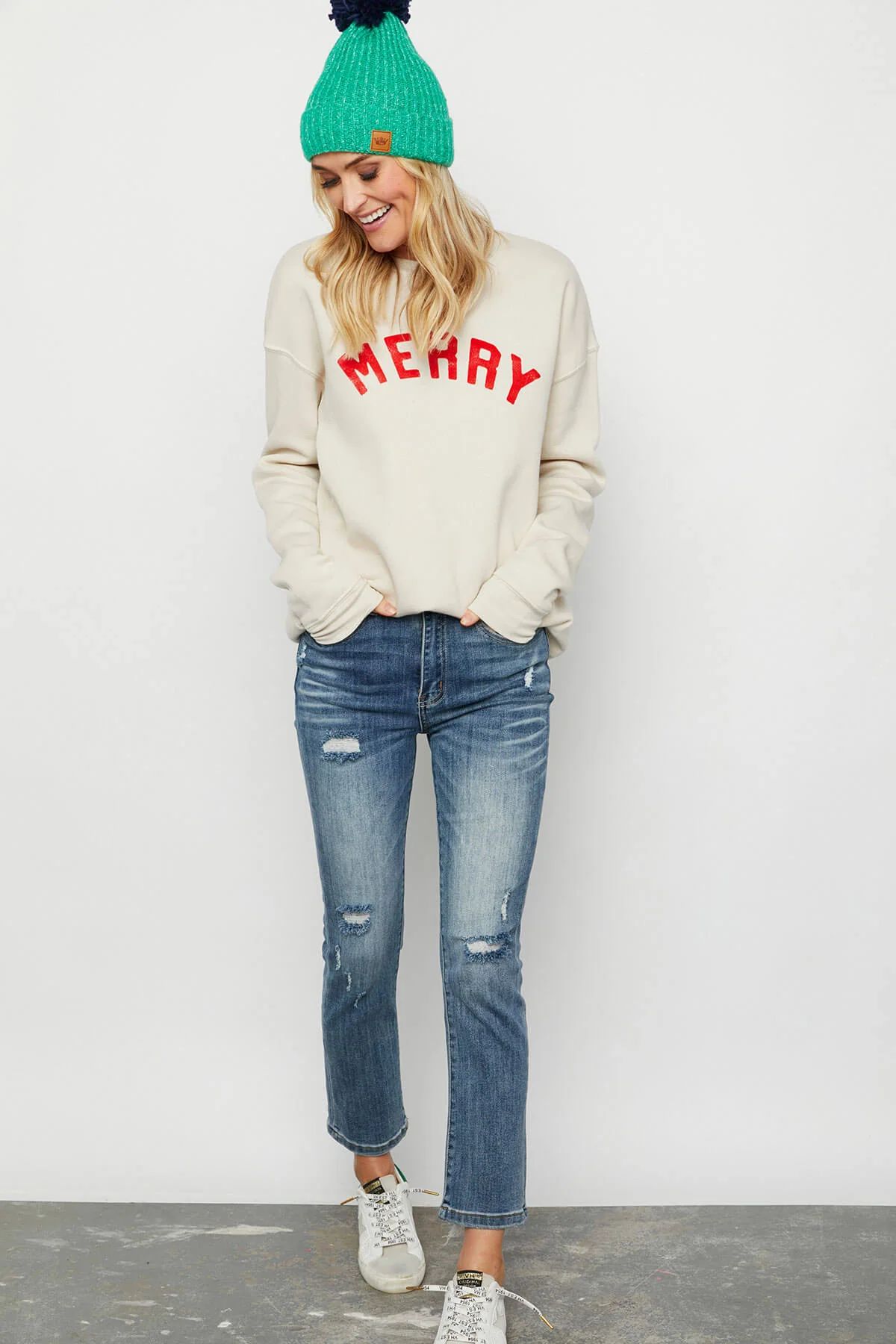 Oat Collective Merry Graphic Sweatshirt | Social Threads