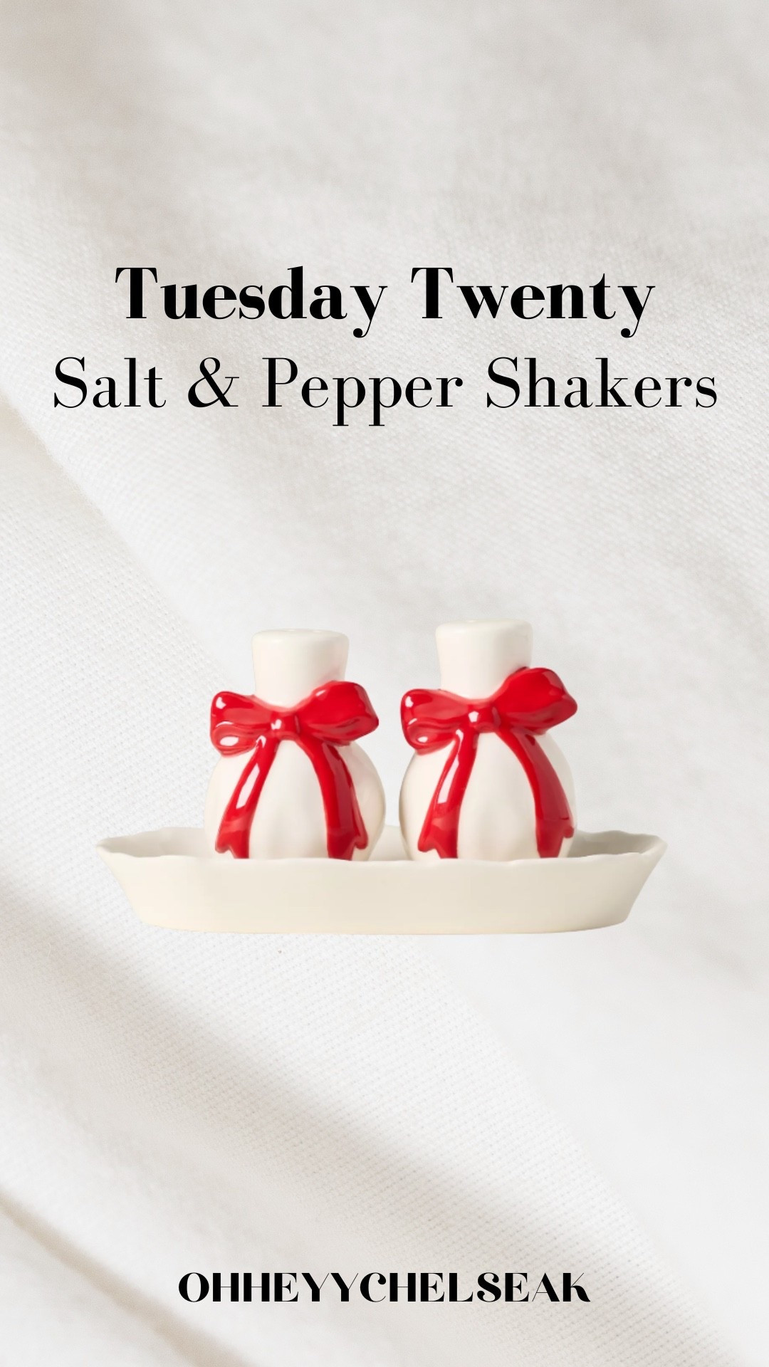 Tuesday Twenty // Bow holiday salt & pepper shakers 

#LTKHoliday #LTKSeasonal