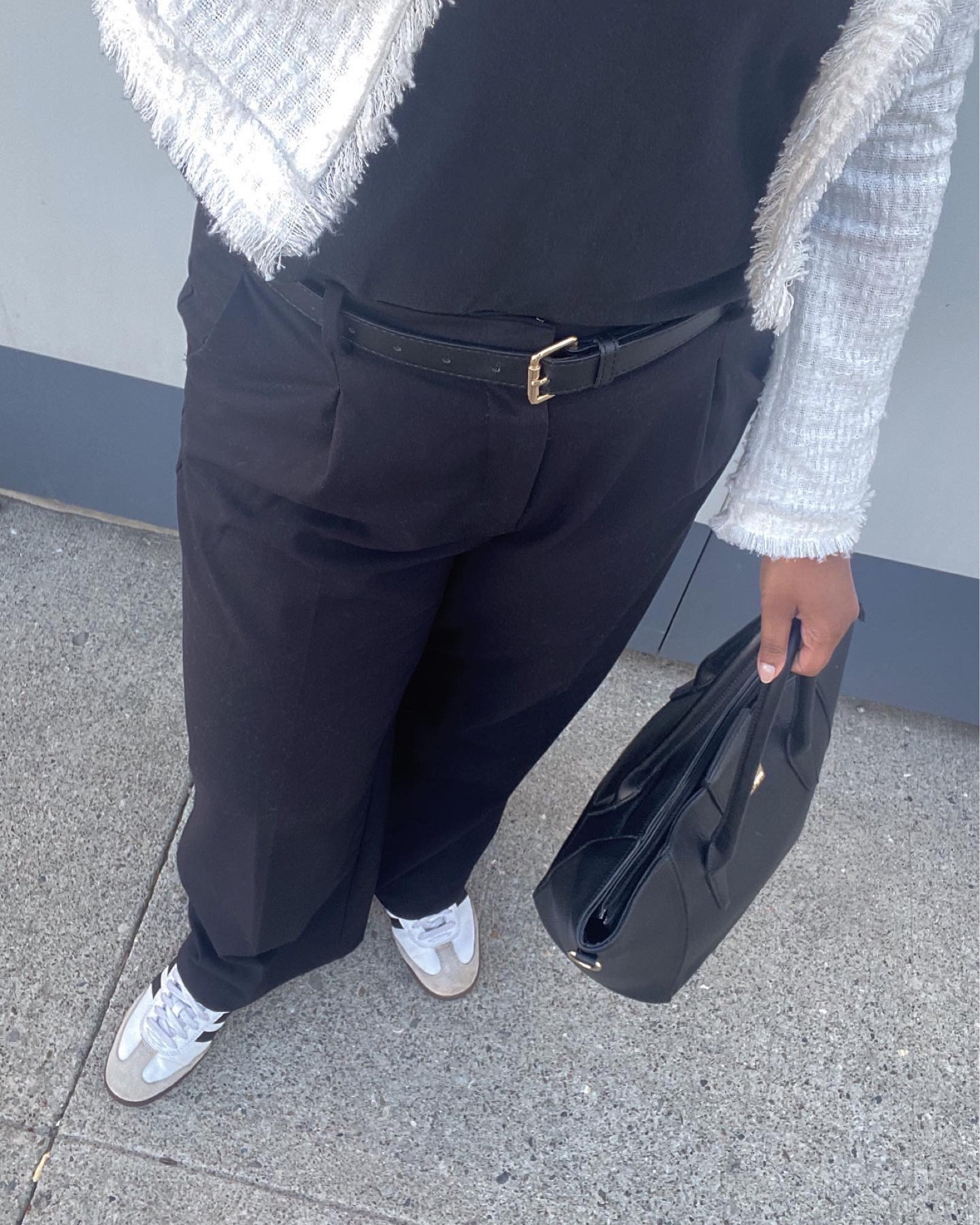 Summer Outfit, summer style, summer work outfit, Aritzia tailored trousers, black tailored trousers, white tweed jacket, Mango tweed jacket, tweed jacket, Uniqlo cotton shirt, black cotton shirt, Prada sunglasses, outfit inspiration, smart casual outfit ideas 

#LTKworkwear #LTKmodest #LTKstyletip