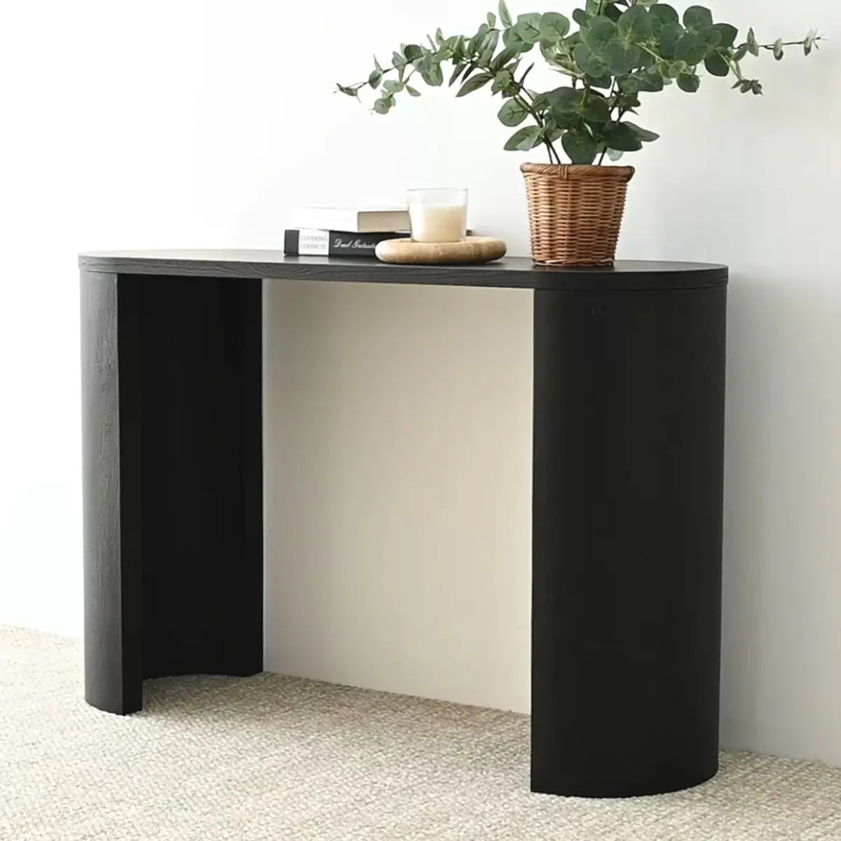 Dwen 45" Console Table, Dual Use, Black Console Table | Pop Maison