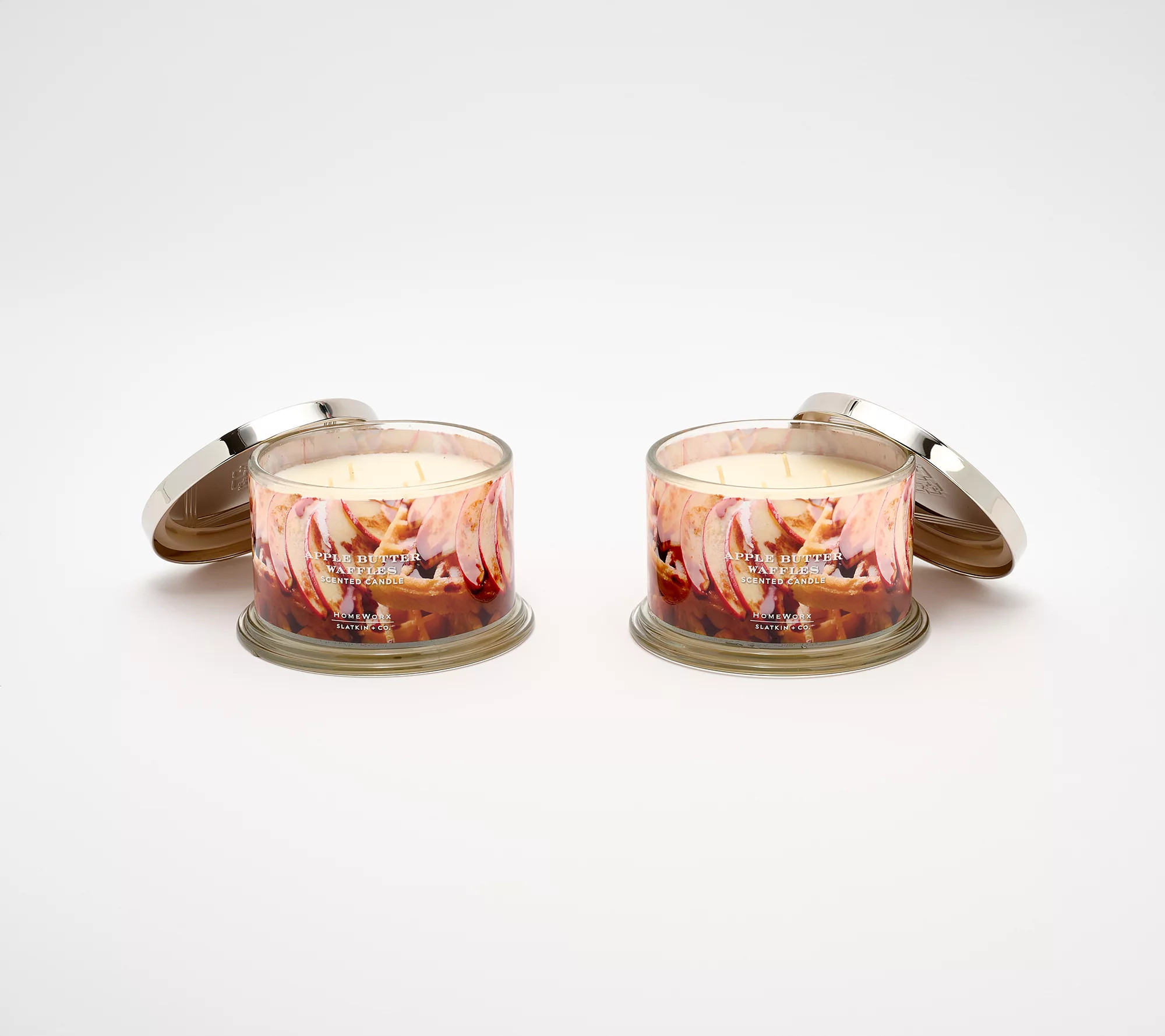 HomeWorx by Slatkin + Co. S/2 18oz Apple Butter Waffles Candles | QVC
