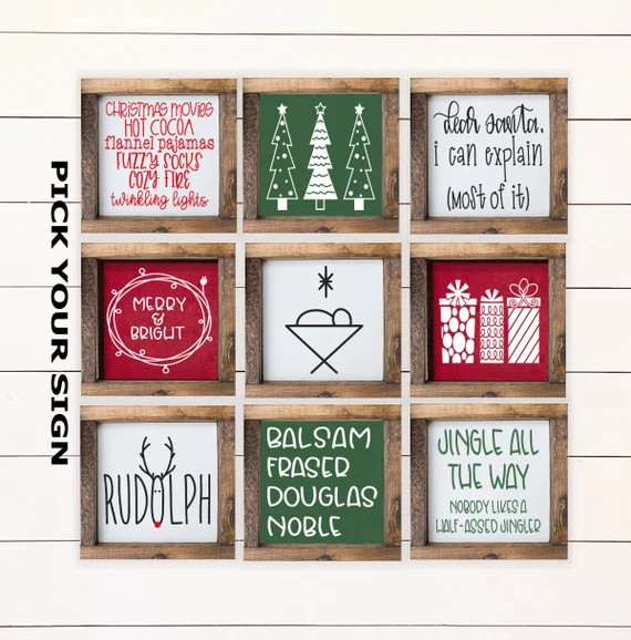 Christmas Mini 6x6 Signs for Tiered Trays. Tiered | Etsy | Etsy (US)
