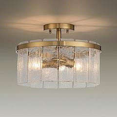 Possini Euro Soresi 14"W Brass and Piastra Glass 2-Light Ceiling Light | Lamps Plus