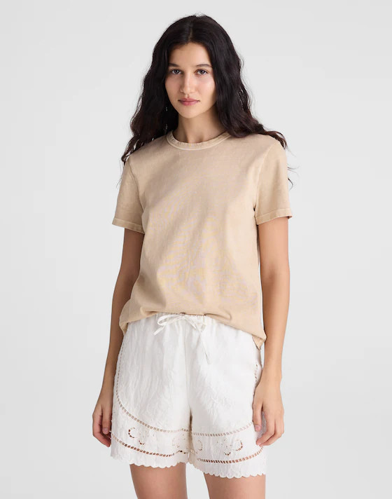 Eyelet Drawstring Shorts in 100% Linen | Madewell