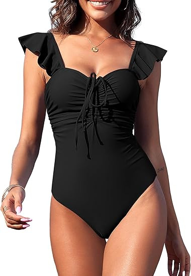 ZAFUL 2024 Swim Suits for Women One Piece Ruffle Swimsuit Tummy Control Bathing Suits Slimming Se... | Amazon (US)
