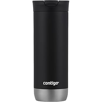 Huron Vacuum-Insulated Stainless Steel Travel Mug, 16oz Licorice - Leak-Proof Lid for Hot/Cold Be... | Amazon (US)