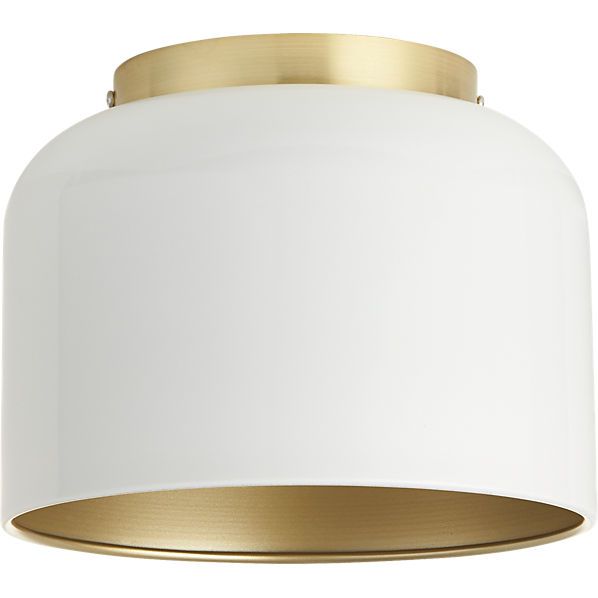 bell white flush mount lamp | CB2