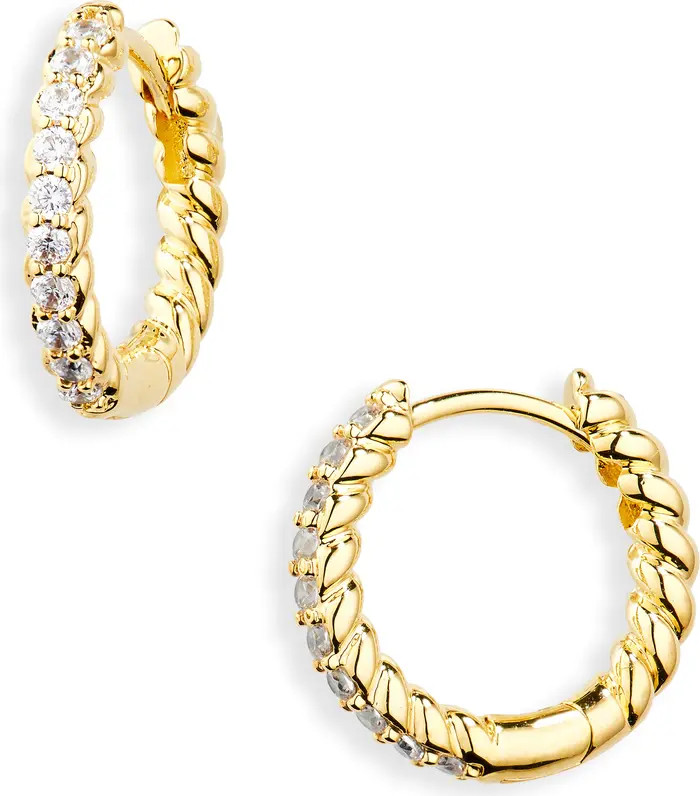 NORDSTROM RACK Demi Fine Pavé Twisted Huggie Hoop Earrings | Nordstromrack | Nordstrom Rack