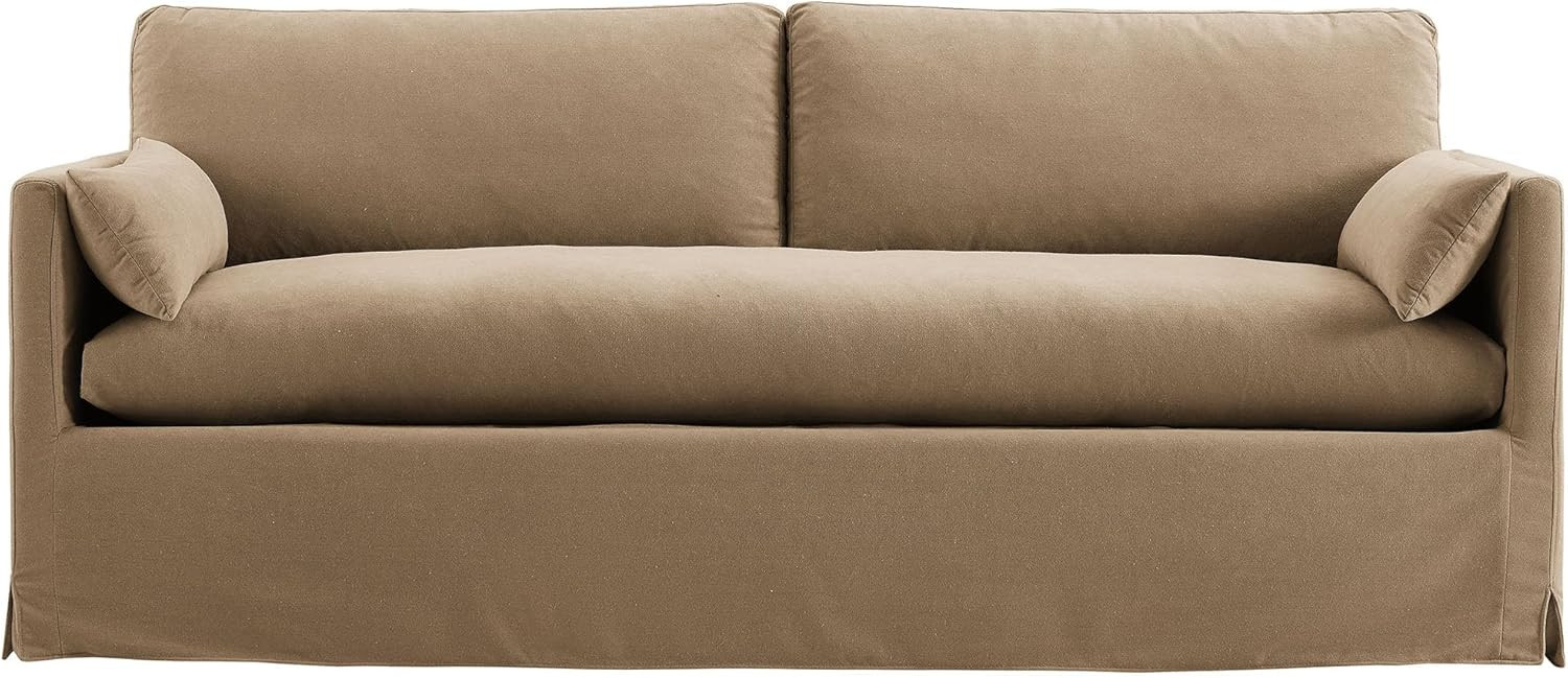 Modway Wellfleet Slipcovered Sofa in Almond Fabric – 85" Upholstered Sofa with Down Blend Cushi... | Amazon (US)