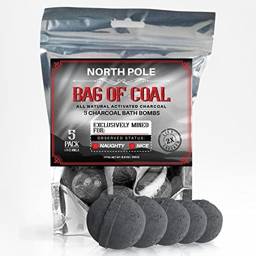 Lump of Coal for Christmas Bath Bombs for Women - Bag of Coal - White Elephant Gifts - Charocal Bath | Amazon (US)