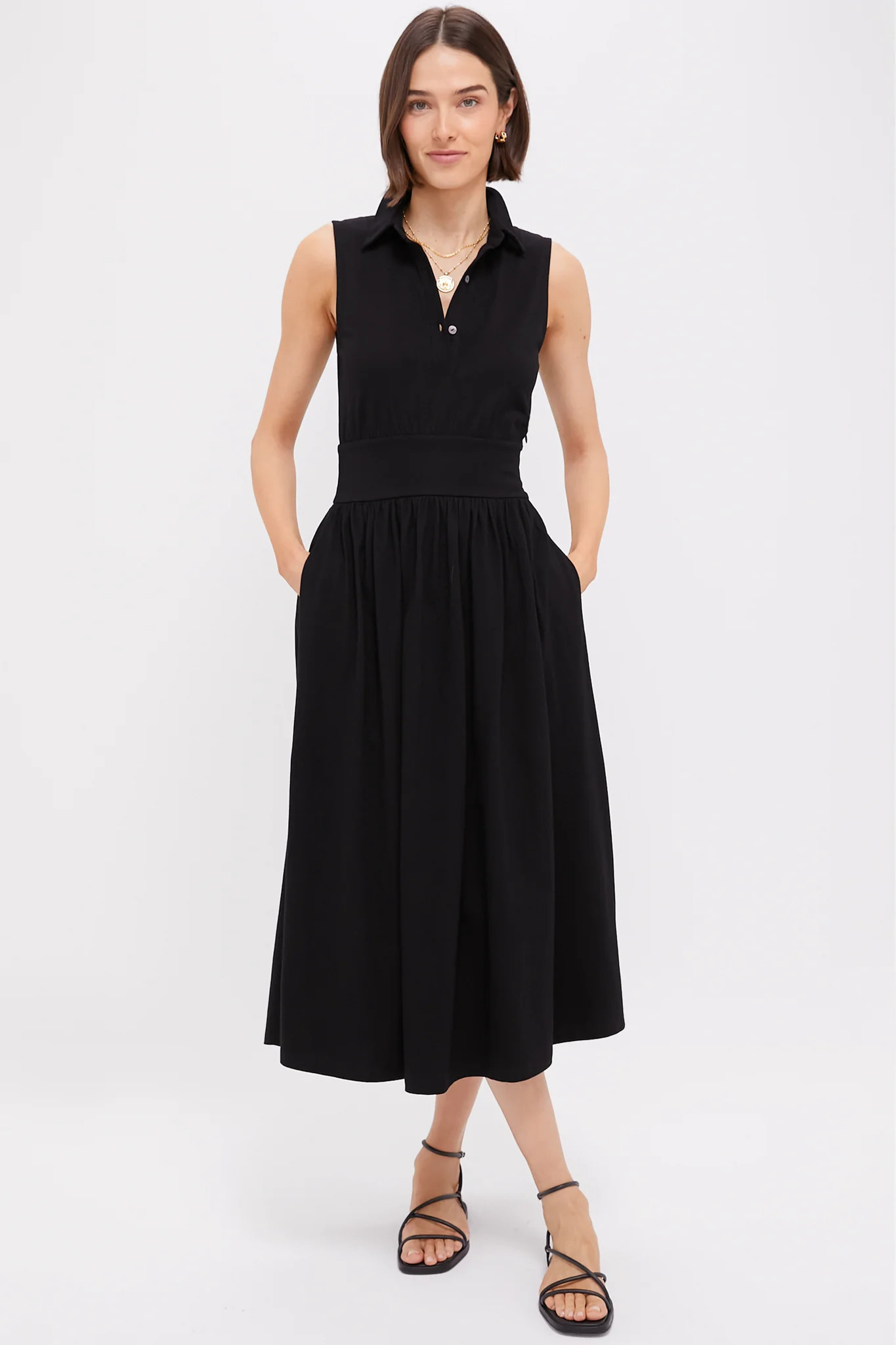 Black Mikaela Midi Dress | Tuckernuck (US)