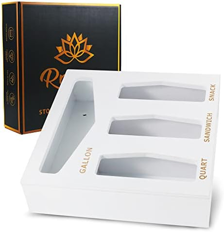 RNOONY Ziplock Bag Storage Organizer for Kitchen Drawer, Gallon Quart Snack Sandwich and Slider B... | Amazon (US)