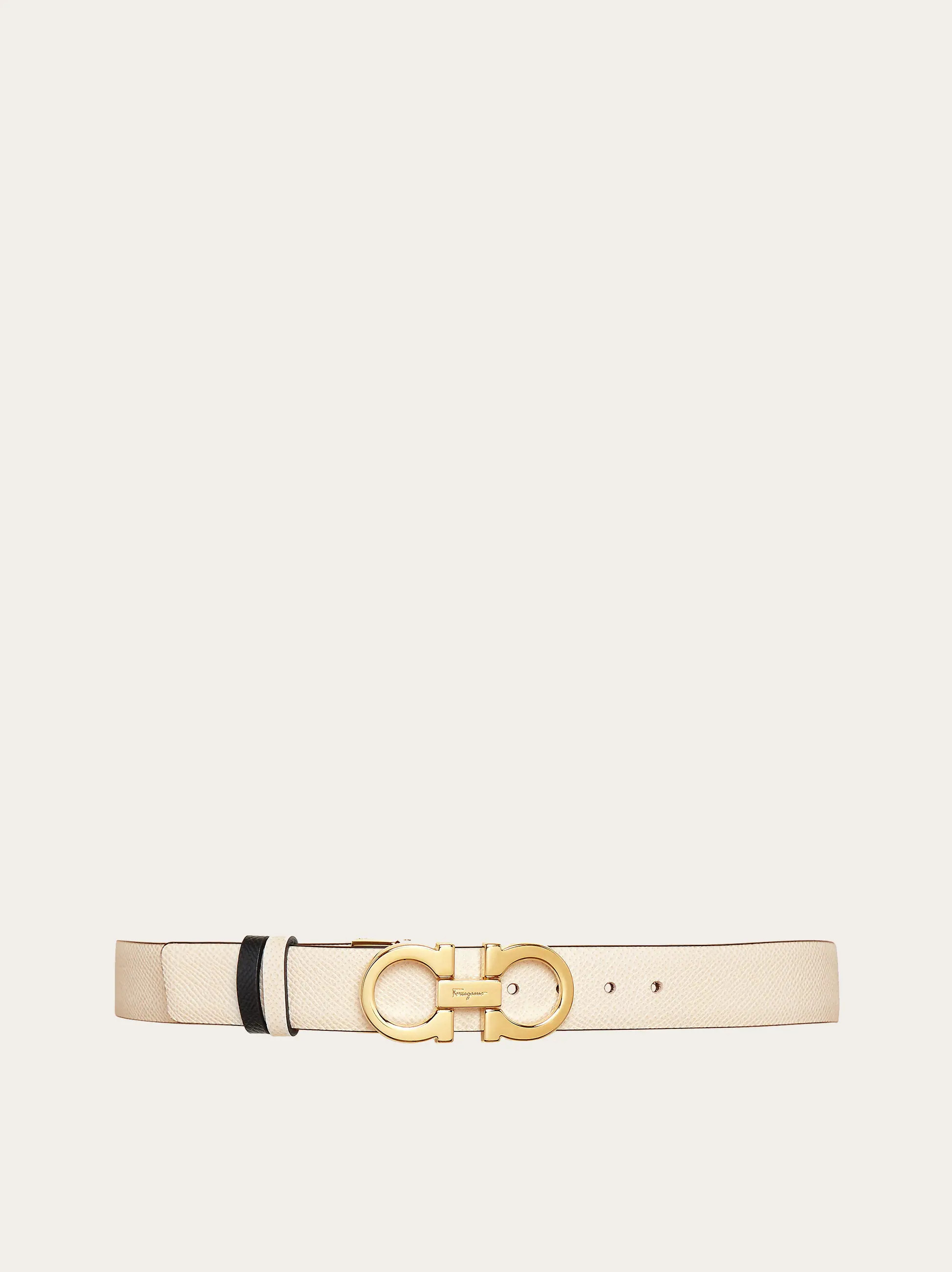 Ferragamo Women Reversible and adjustable Gancini belt White | Ferragamo