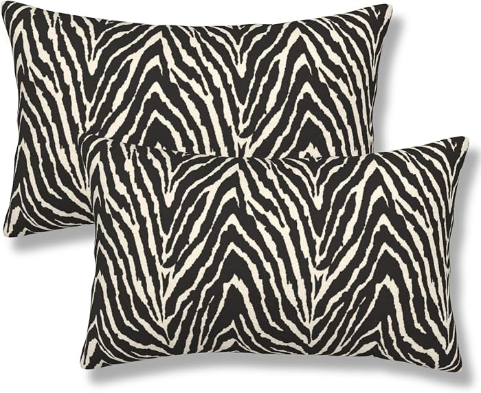Zebra Throw Pillow Covers Black and White Zebra Seamless Pattern Lumbar Pillow Cover 12x20 Inch S... | Amazon (US)