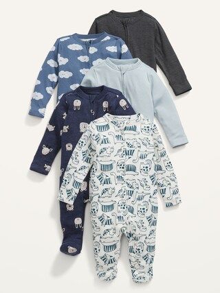 Unisex 5-Pack Sleep &#x26; Play Footed One-Piece for Baby | Old Navy (US)
