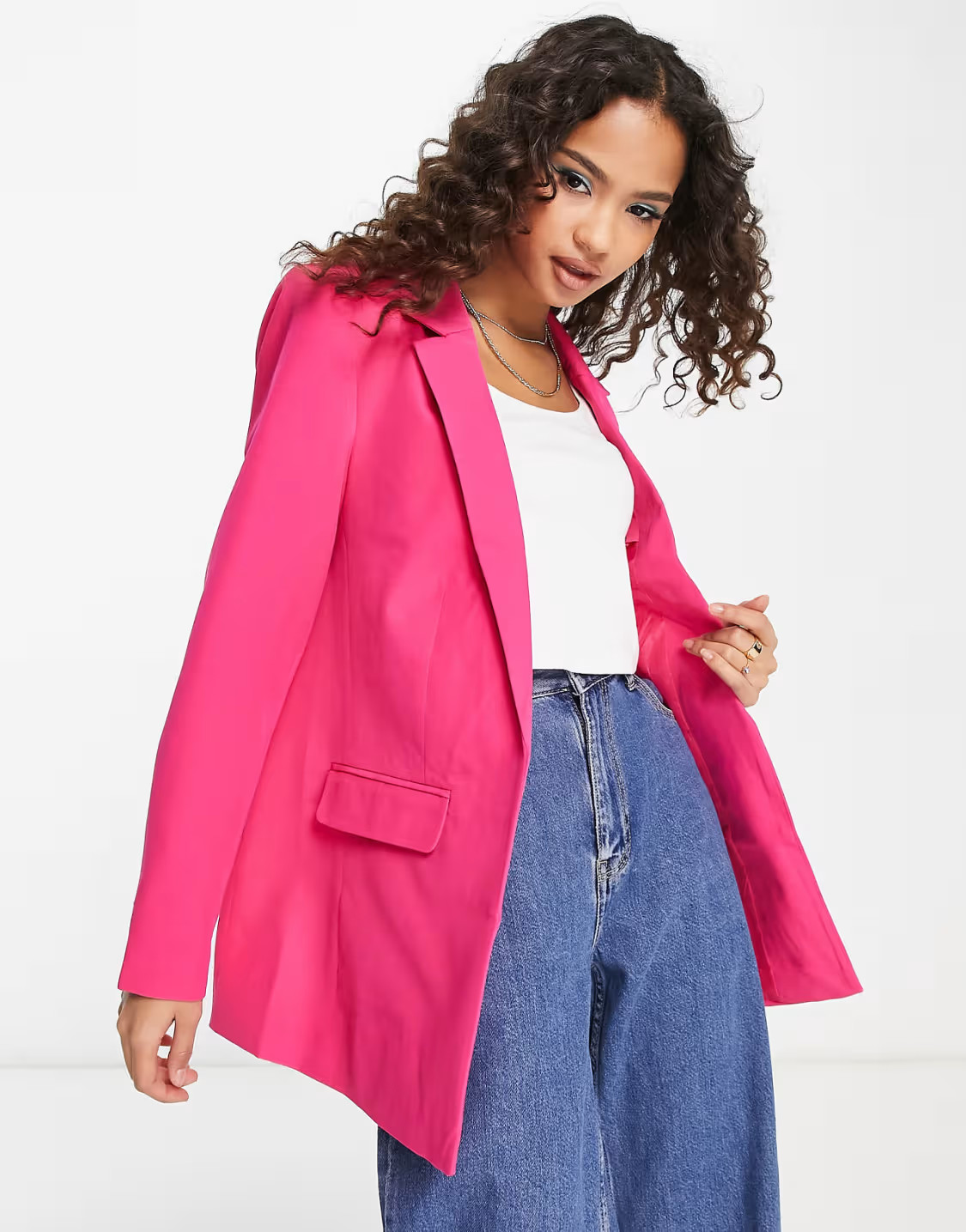 Pieces tailored blazer in pink | ASOS (Global)