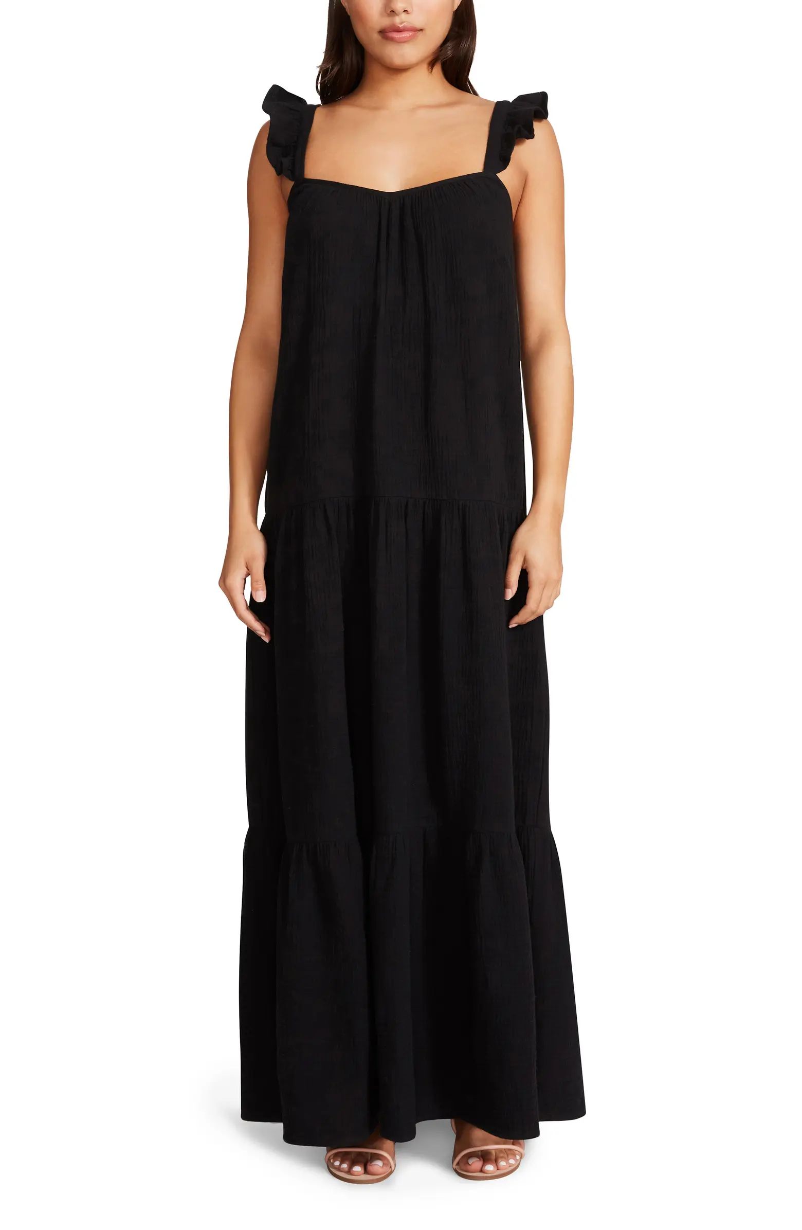 Ella Flutter Strap Cotton Maxi Dress | Nordstrom