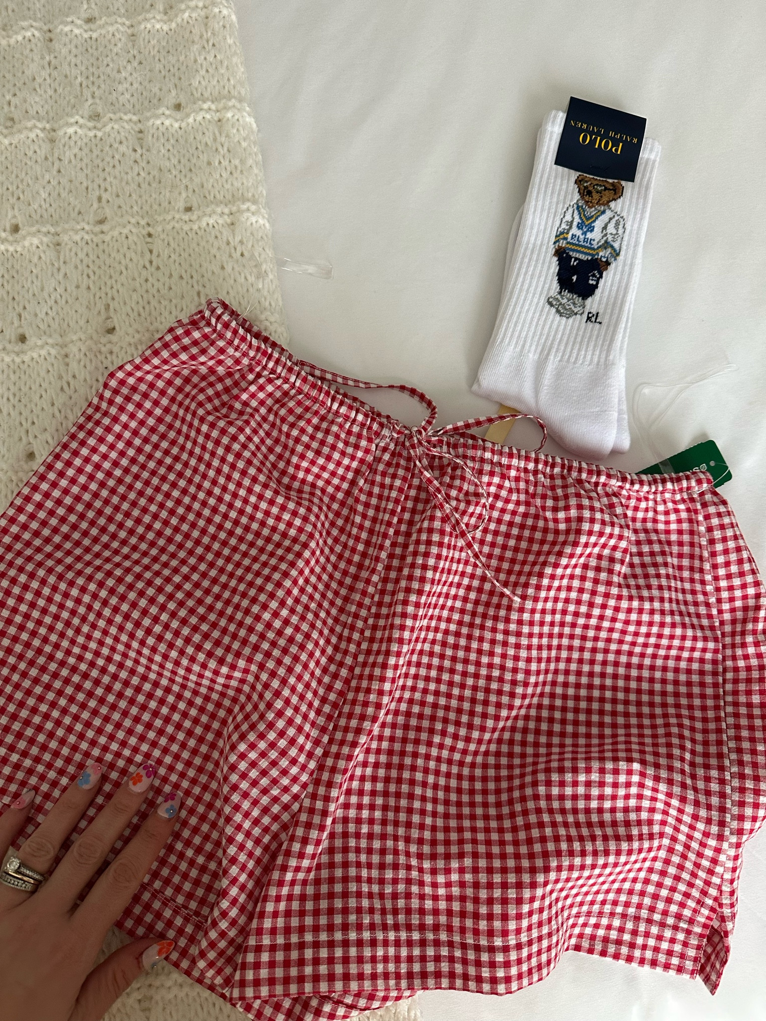 The socks are one size and the shorts are a size small  

#LTKstyletip #LTKsummer #LTKcanada