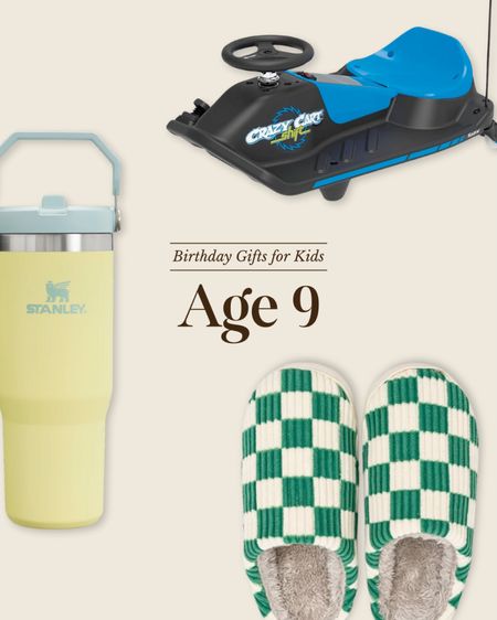 Birthday gifts for kids: age 9 - find the full guide at ChrisLovesJulia.com 

Slippers, Stanley water bottle, razor crazy cart scooter

#LTKFamily #LTKGiftGuide #LTKKids