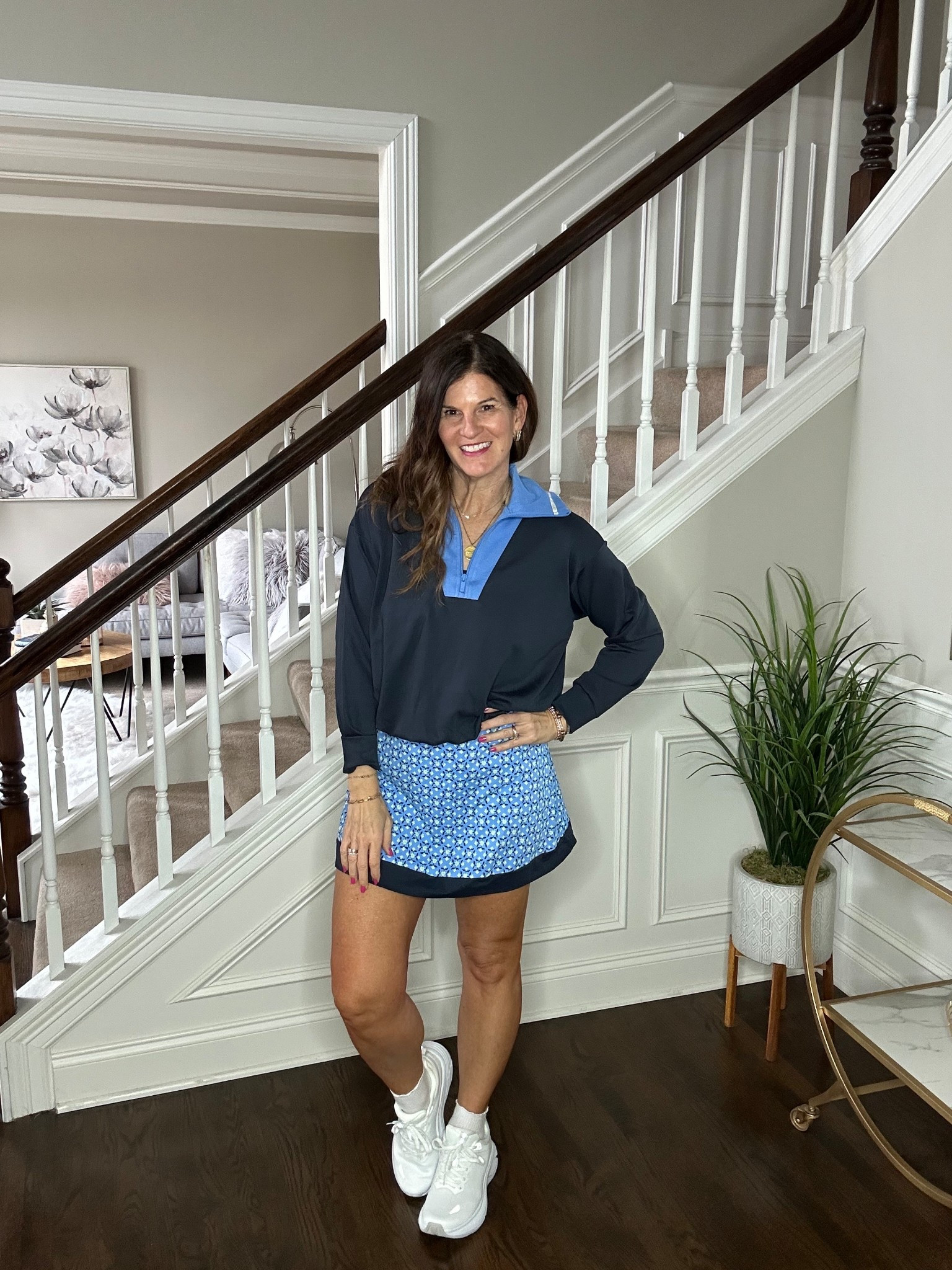 Love this sweatshirt over the dress. Looks like a cute tennis skirt  

#LTKActive #LTKspring #LTKfitnessgoals