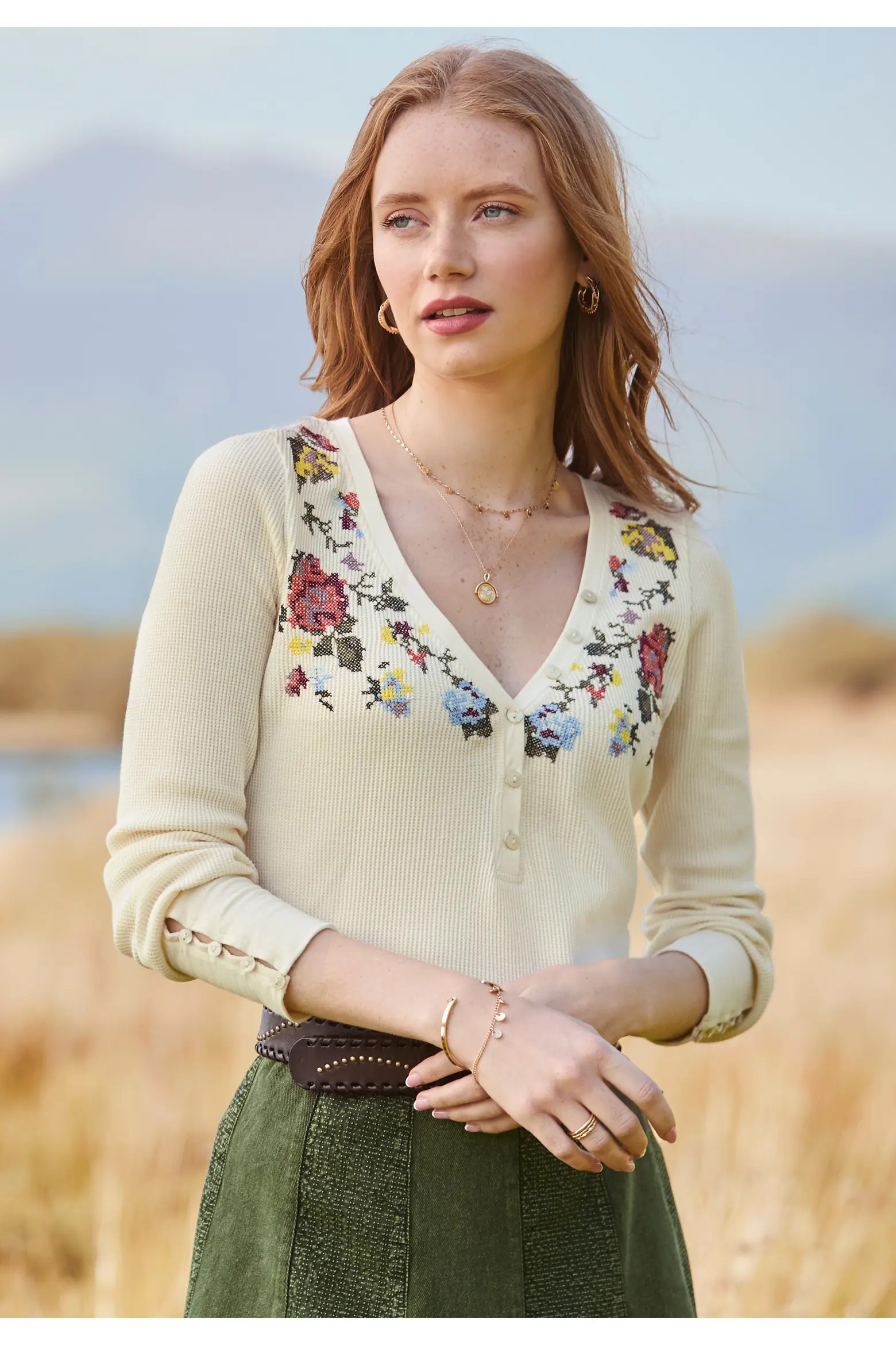 Joe Browns Stretch Cotton Henley Tee (Women) | Nordstrom | Nordstrom