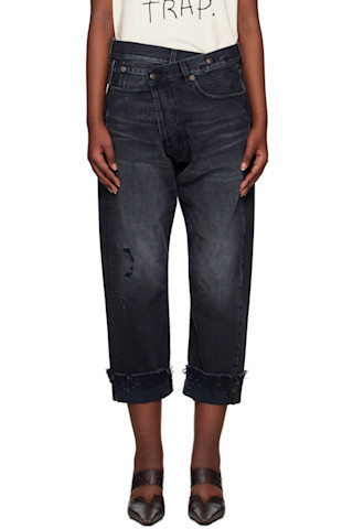 Black Crossover Jeans | SSENSE