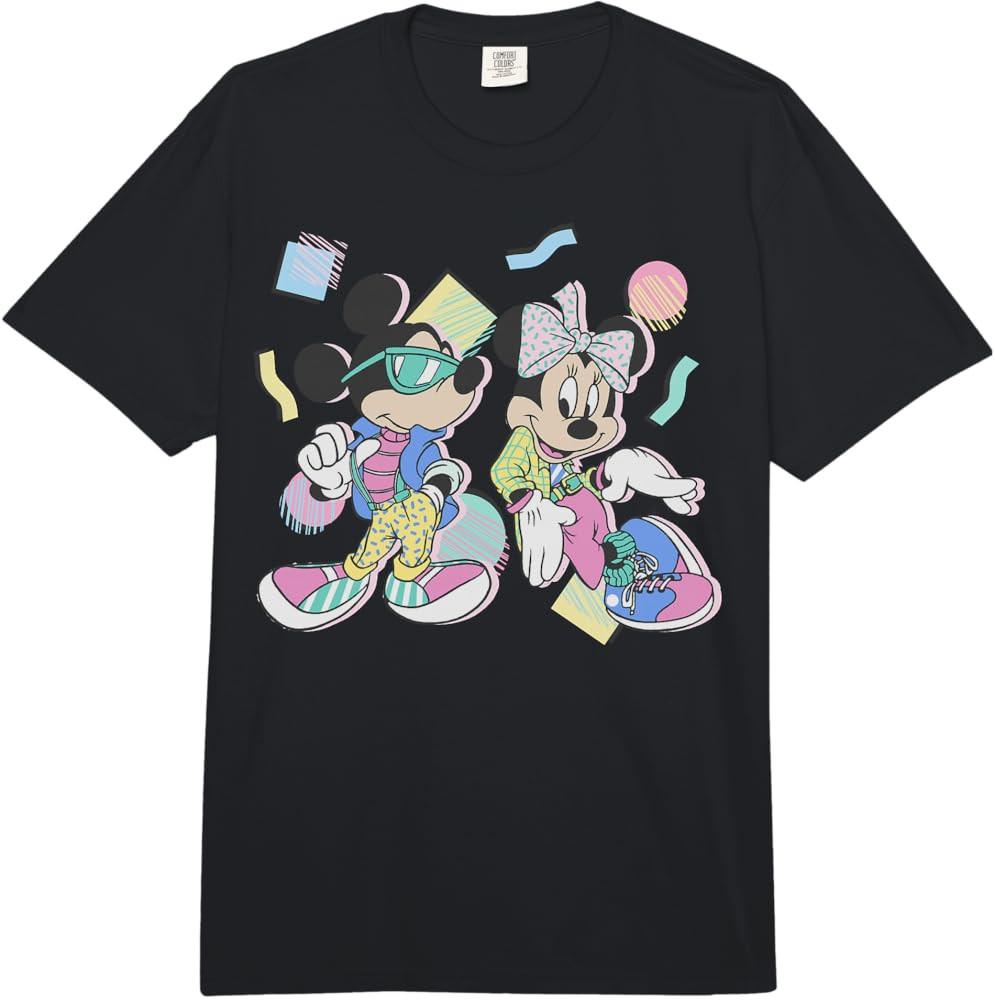 Disney Mickey and Friends Mickey & Minnie Retro 80's Style Comfort Colors Adult Heavyweight T-Shi... | Amazon (US)