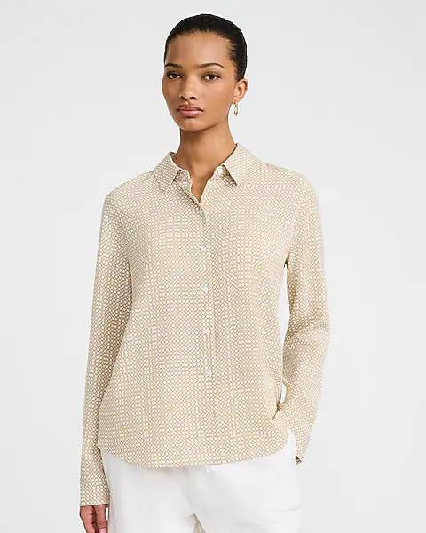 Geo Printed Portofino Shirt | Express